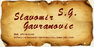 Slavomir Gavranović vizit kartica